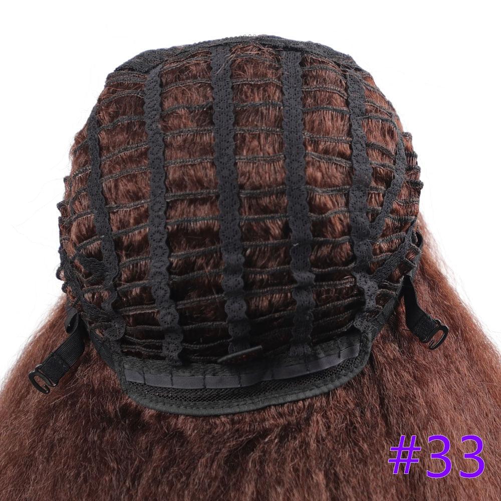 Long Kinky Straight Synthetic Wigs for Black Women