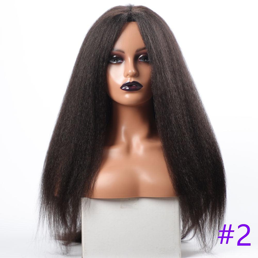 Long Kinky Straight Synthetic Wigs for Black Women