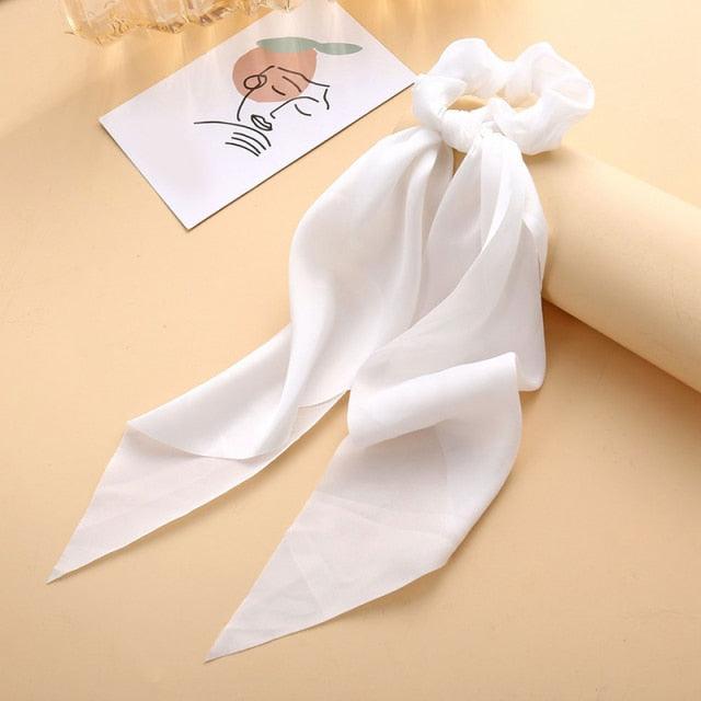 Long Ribbon Women Ponytail Scrunchies Scarf Elastic Hair Band Knotted Streamer Hair Ties Silky Satin Hair Rope Ponytail Holder Accessories for Women Stevvex