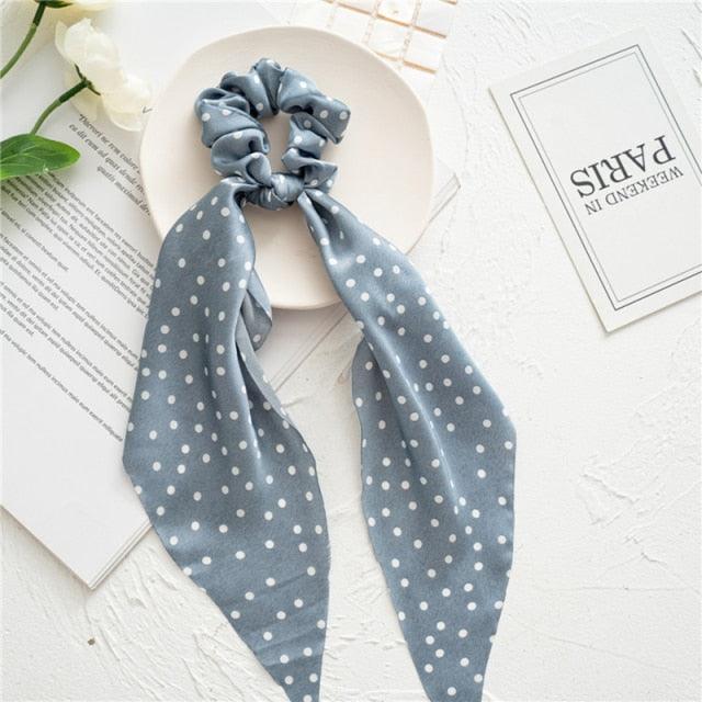 Long Ribbon Women Ponytail Scrunchies Scarf Elastic Hair Band Knotted Streamer Hair Ties Silky Satin Hair Rope Ponytail Holder Accessories for Women Stevvex