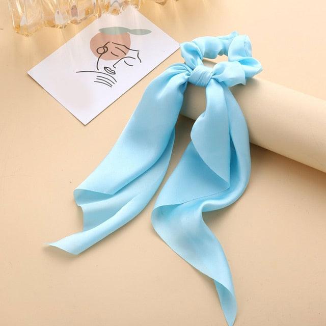 Long Ribbon Women Ponytail Scrunchies Scarf Elastic Hair Band Knotted Streamer Hair Ties Silky Satin Hair Rope Ponytail Holder Accessories for Women Stevvex