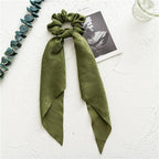 Long Ribbon Women Ponytail Scrunchies Scarf Elastic Hair Band Knotted Streamer Hair Ties Silky Satin Hair Rope Ponytail Holder Accessories for Women Stevvex