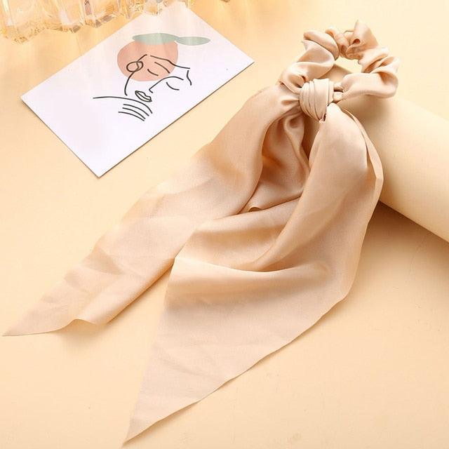 Long Ribbon Women Ponytail Scrunchies Scarf Elastic Hair Band Knotted Streamer Hair Ties Silky Satin Hair Rope Ponytail Holder Accessories for Women Stevvex