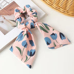 Long Ribbon Women Ponytail Scrunchies Scarf Elastic Hair Band Knotted Streamer Hair Ties Silky Satin Hair Rope Ponytail Holder Accessories for Women Stevvex