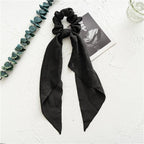 Long Ribbon Women Ponytail Scrunchies Scarf Elastic Hair Band Knotted Streamer Hair Ties Silky Satin Hair Rope Ponytail Holder Accessories for Women Stevvex