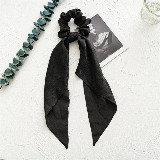 Long Ribbon Women Ponytail Scrunchies Scarf Elastic Hair Band Knotted Streamer Hair Ties Silky Satin Hair Rope Ponytail Holder Accessories for Women Stevvex
