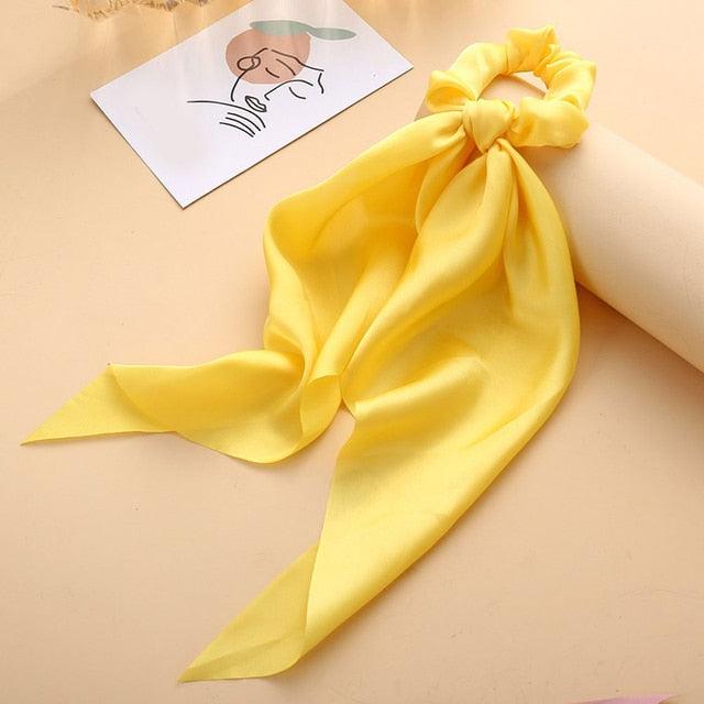 Long Ribbon Women Ponytail Scrunchies Scarf Elastic Hair Band Knotted Streamer Hair Ties Silky Satin Hair Rope Ponytail Holder Accessories for Women Stevvex