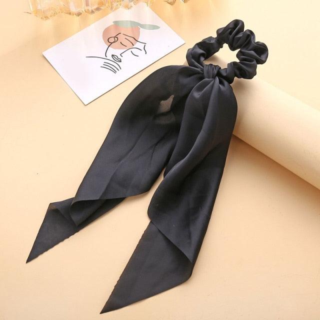 Long Ribbon Women Ponytail Scrunchies Scarf Elastic Hair Band Knotted Streamer Hair Ties Silky Satin Hair Rope Ponytail Holder Accessories for Women Stevvex