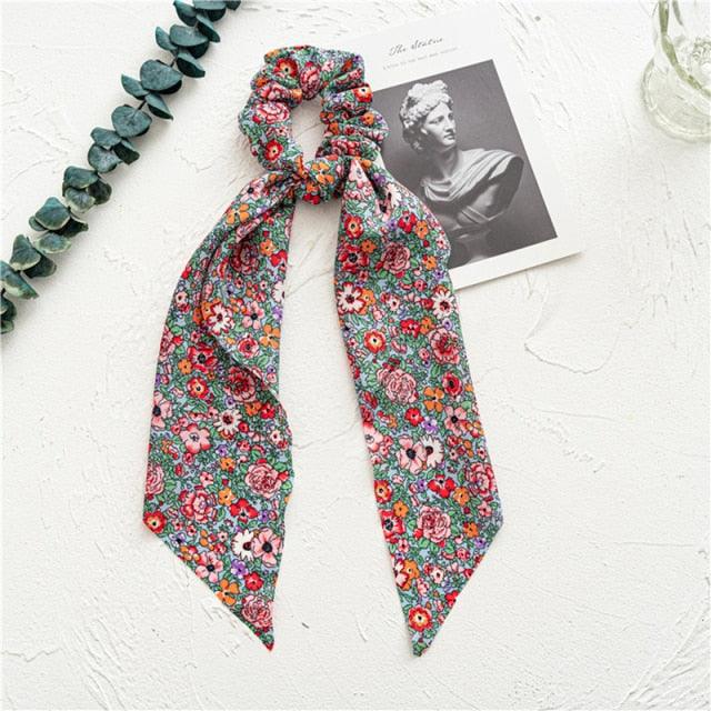 Long Ribbon Women Ponytail Scrunchies Scarf Elastic Hair Band Knotted Streamer Hair Ties Silky Satin Hair Rope Ponytail Holder Accessories for Women Stevvex