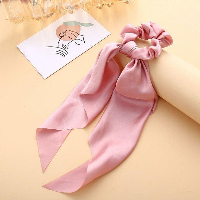 Long Ribbon Women Ponytail Scrunchies Scarf Elastic Hair Band Knotted Streamer Hair Ties Silky Satin Hair Rope Ponytail Holder Accessories for Women Stevvex