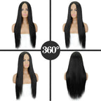 Long Straight Synthetic Black Wig Mixed Brown and Blonde Long Wig For Black Women Middle Part Nature Wigs For Black Women Cosplay Wigs For Women Stevvex
