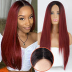 Long Straight Synthetic Black Wig Mixed Brown and Blonde Long Wig For Black Women Middle Part Nature Wigs For Black Women Cosplay Wigs For Women Stevvex