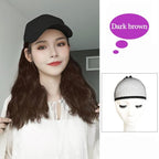 Long Synthetic Baseball Cap Hair Wig Natural Black Cap Hair Extensions Natural Corn Whisker wig Wave Wigs Hat Wig Adjustable Wigs For Black Women Cosplay Wigs For Women Stevvex