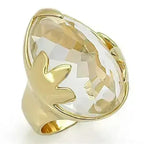 LOS206 - Gold 925 Sterling Silver Ring with Genuine Stone  in Clear
