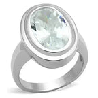 LOS728 - Silver 925 Sterling Silver Ring with AAA Grade CZ  in Clear