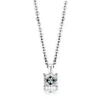 LOS893 - Rhodium 925 Sterling Silver Chain Pendant with AAA Grade CZ