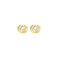 Lotus Stud Earrings Recycled Bombshell Brass Symbolic Rebirth Minimalist Jewels BandsCo Straps