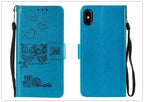 Love Couple Leather Case For iPhone 12 11 Pro  mini Phone Flip Wallet Soft Cover Shockproof Floral Cute Modern Leather Wallet Phone Case For iPhone