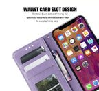 Love Couple Leather Case For iPhone 12 11 Pro  mini Phone Flip Wallet Soft Cover Shockproof Floral Cute Modern Leather Wallet Phone Case For iPhone