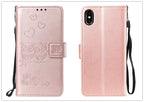 Love Couple Leather Case For iPhone 12 11 Pro  mini Phone Flip Wallet Soft Cover Shockproof Floral Cute Modern Leather Wallet Phone Case For iPhone