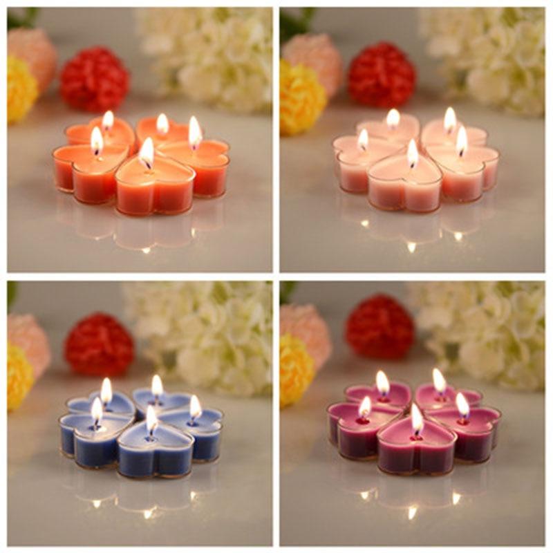 Love Creative Heart-Shaped Aromatherapy Candle Heart Shape LED Tea light Candles Romantic Love LED Candles Romantic Birthday Party Valentine's Day Candle Dinner Candle Home Accessories Stevvex