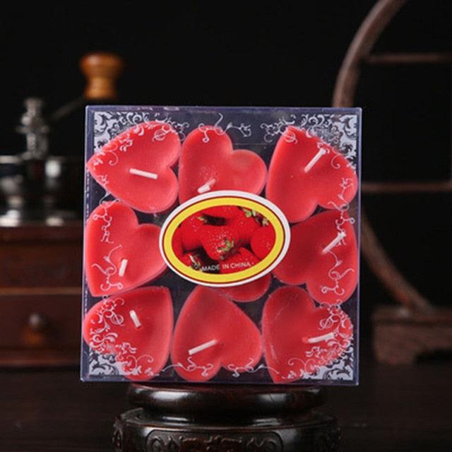 Love Creative Heart-Shaped Aromatherapy Candle Heart Shape LED Tea light Candles Romantic Love LED Candles Romantic Birthday Party Valentine's Day Candle Dinner Candle Home Accessories Stevvex