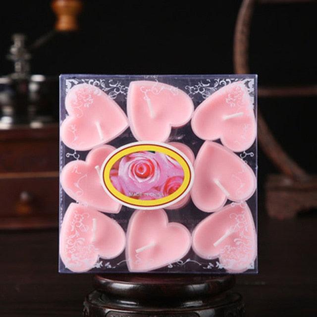 Love Creative Heart-Shaped Aromatherapy Candle Heart Shape LED Tea light Candles Romantic Love LED Candles Romantic Birthday Party Valentine's Day Candle Dinner Candle Home Accessories Stevvex