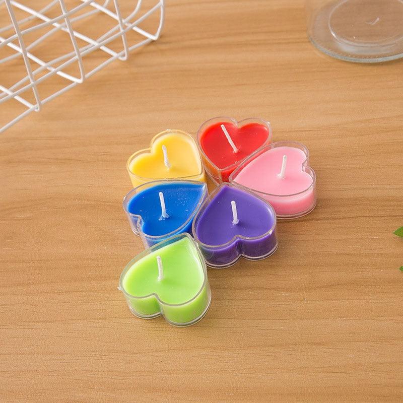 Love Creative Heart-Shaped Aromatherapy Candle Heart Shape LED Tea light Candles Romantic Love LED Candles Romantic Birthday Party Valentine's Day Candle Dinner Candle Home Accessories Stevvex