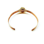 LOVE Stamped Gold Wire Wrapped Purple Druzy Copper Cuff