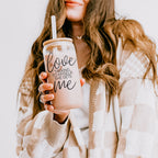 Love Talking To Myself 20oz Glass Cup With Bamboo Lid - Self Care Mug