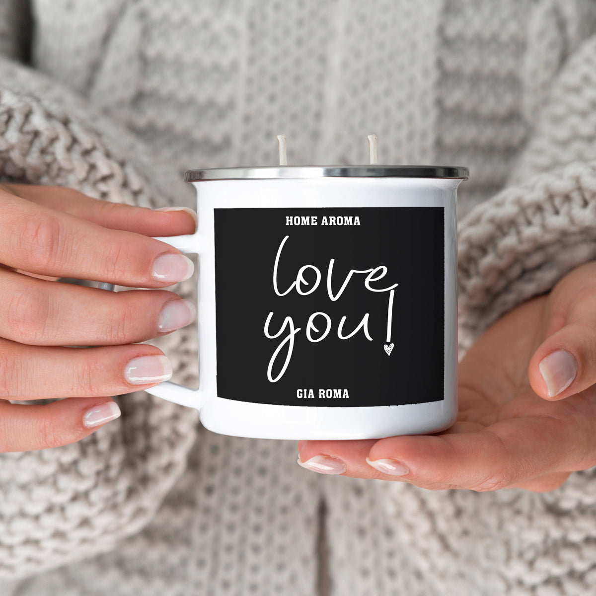 16oz Reusable Metal Candle Mug Scented Candle With Custom Label Color Option BandsCo Straps