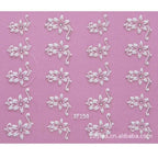 Lovely 3D flower design Water Transfer Nails Art Sticker Decals Girl Women Manicure Tools Nail Wraps Decals Decoration White Feather Lace Flower Leaf Carving Design Exquisite Pattern Nail Art Supplies Self-Adhesive Nail