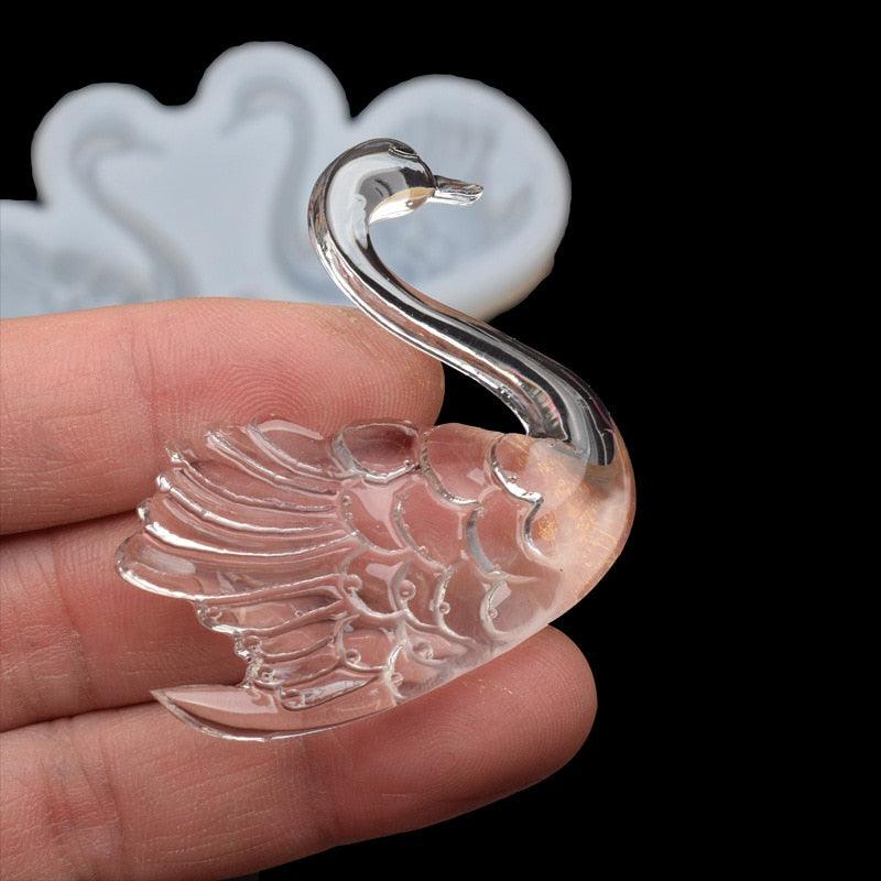 Lovely Couple Swan Shape Silicone Mold  Fondant Chocolate Resin Aroma Stone Soap Mold For Pastry Cup Cake Decorating Kitchen Tool Swan Silicone Fondant Molds Swan Couple Chocolate Mold Stevvex