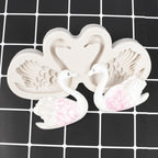 Lovely Couple Swan Shape Silicone Mold  Fondant Chocolate Resin Aroma Stone Soap Mold For Pastry Cup Cake Decorating Kitchen Tool Swan Silicone Fondant Molds Swan Couple Chocolate Mold Stevvex