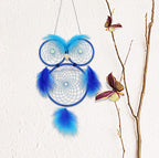 Lovely Owl Dream Catcher Wall Hanging Ornament Large Handmade Perfect Gift Design Dreamcatcher Decoration For Kids' Bedroom Dorm Nursery Chic Ornament Craft  Eyes Can Be Glowed In Darkness Stevvex