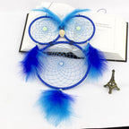 Lovely Owl Dream Catcher Wall Hanging Ornament Large Handmade Perfect Gift Design Dreamcatcher Decoration For Kids' Bedroom Dorm Nursery Chic Ornament Craft  Eyes Can Be Glowed In Darkness Stevvex