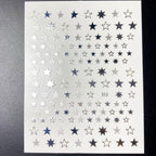 Lovely Stars Geometry 3D Nails Art Sticker Gold Silver Rose gold Ornaments self-Adhesive Sliders Manicure Accessories Decoration for Women Girls Art Stickers Decal Decoration Metallic Curve Strip Line Nail Stevvex