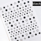 Lovely Stars Geometry 3D Nails Art Sticker Gold Silver Rose gold Ornaments self-Adhesive Sliders Manicure Accessories Decoration for Women Girls Art Stickers Decal Decoration Metallic Curve Strip Line Nail Stevvex
