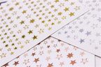 Lovely Stars Geometry 3D Nails Art Sticker Gold Silver Rose gold Ornaments self-Adhesive Sliders Manicure Accessories Decoration for Women Girls Art Stickers Decal Decoration Metallic Curve Strip Line Nail Stevvex