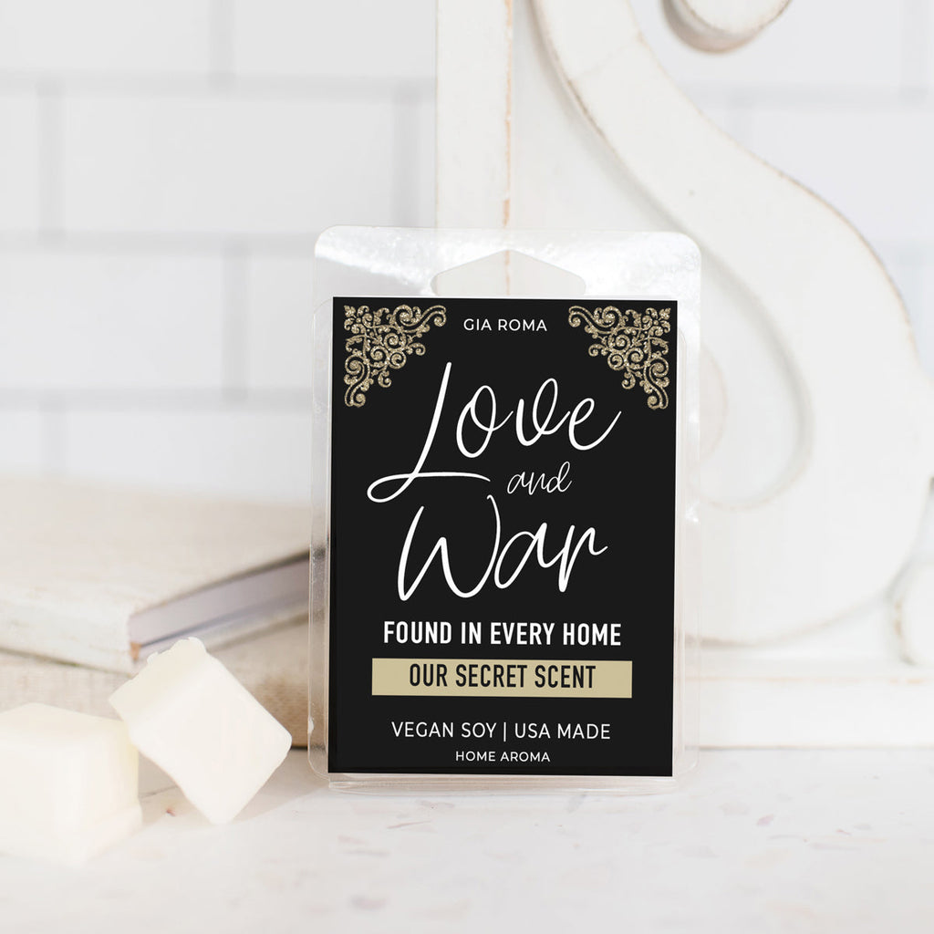 Love And War Scented Candle - Layered Home Fragrance Soy Blend 40hr Burn BandsCo Straps