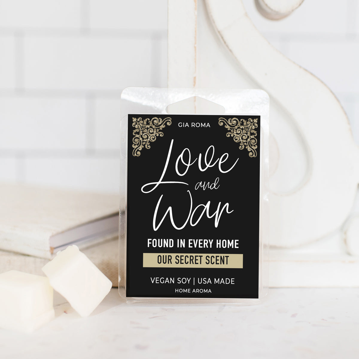 Love And War Scented Candle - Layered Home Fragrance Soy Blend 40hr Burn BandsCo Straps