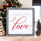 True Spirit 10 Inch Wood Framed Embossed Christmas Sign Inspirational Holiday Wall Decor