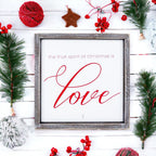 True Spirit 10 Inch Wood Framed Embossed Christmas Sign Inspirational Holiday Wall Decor