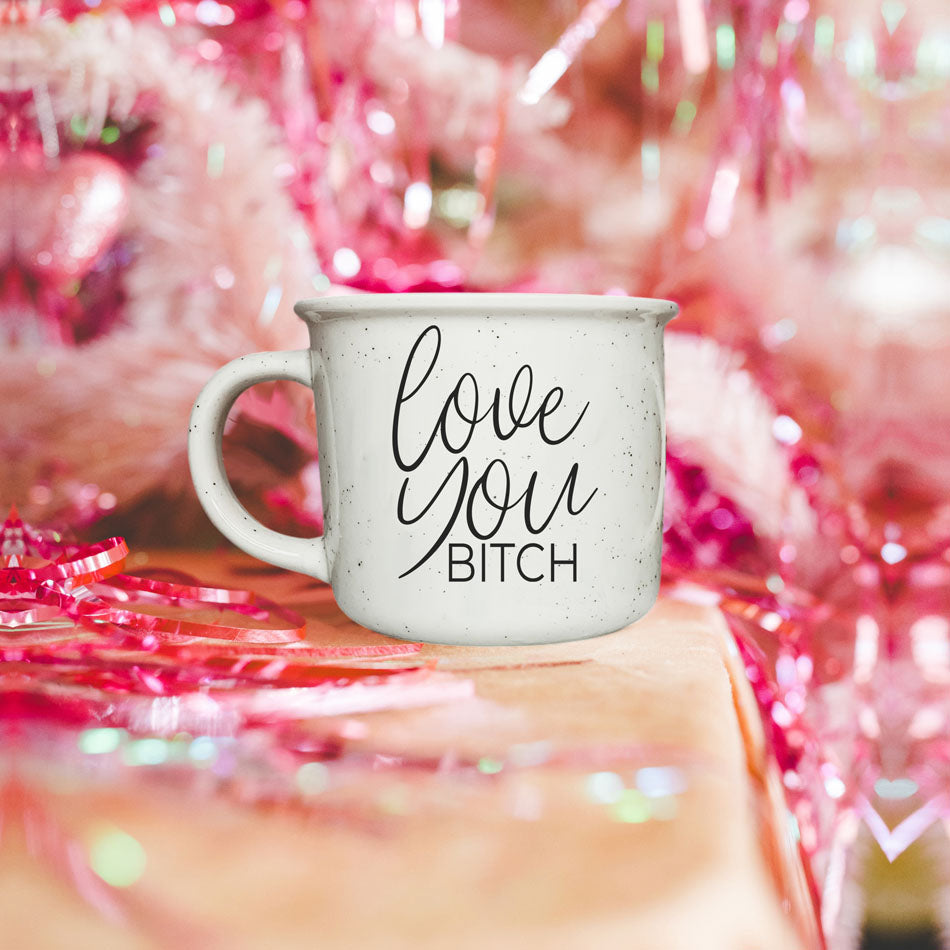 Love You Bitch Ceramic Coffee Mug 14.5oz Funny Sassy Gift For Best Friend BandsCo Straps