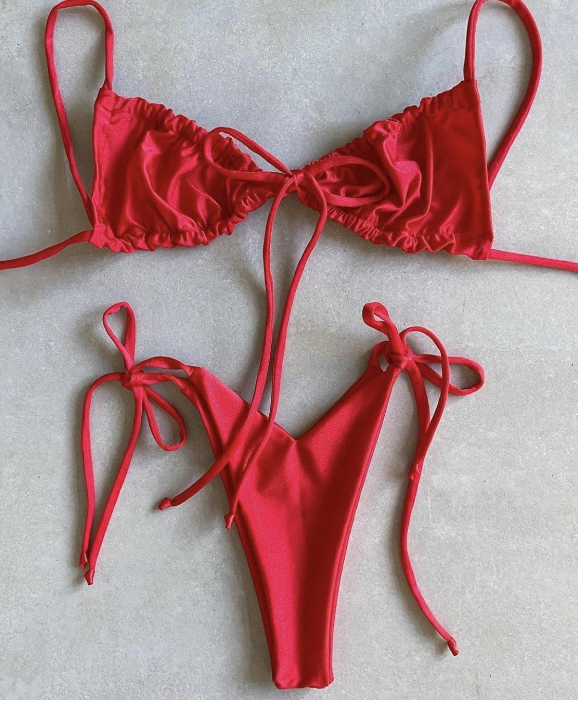 Low Waist Bikini Triangle Swimwear Female String Swimsuit Women Two Piece Swimsuit Swimwear Halter String Triangle Bikini Sets Women Print 2 Piece Suit Push Up Bathing Suit Swim Suit New Stevvex