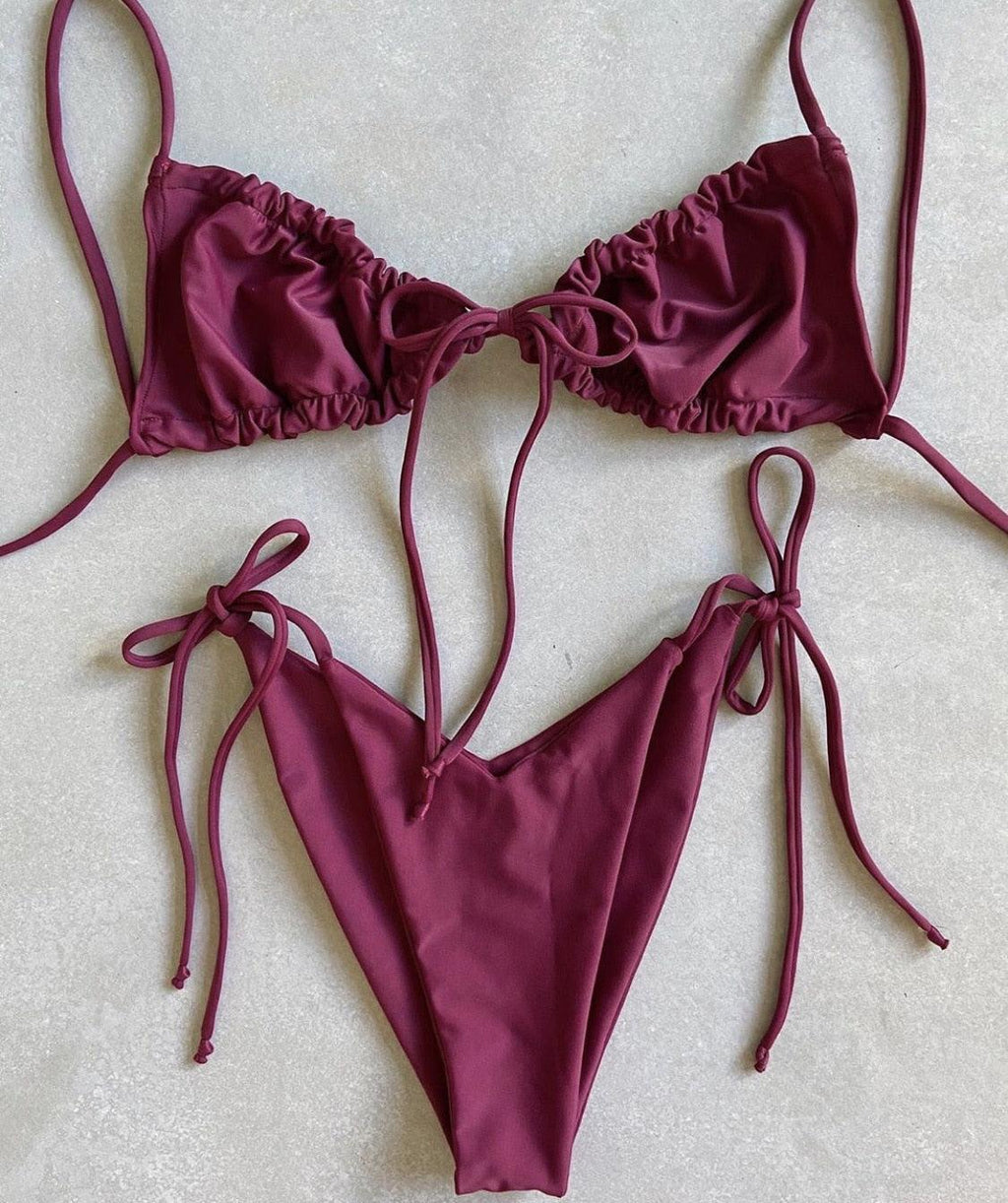 Low Waist Bikini Triangle Swimwear Female String Swimsuit Women Two Piece Swimsuit Swimwear Halter String Triangle Bikini Sets Women Print 2 Piece Suit Push Up Bathing Suit Swim Suit New Stevvex