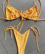 Low Waist Bikini Triangle Swimwear Female String Swimsuit Women Two Piece Swimsuit Swimwear Halter String Triangle Bikini Sets Women Print 2 Piece Suit Push Up Bathing Suit Swim Suit New Stevvex