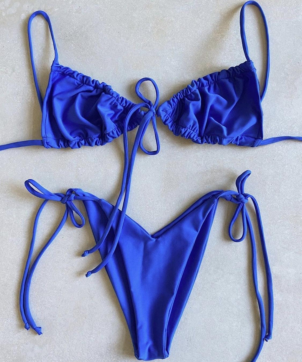 Low Waist Bikini Triangle Swimwear Female String Swimsuit Women Two Piece Swimsuit Swimwear Halter String Triangle Bikini Sets Women Print 2 Piece Suit Push Up Bathing Suit Swim Suit New Stevvex