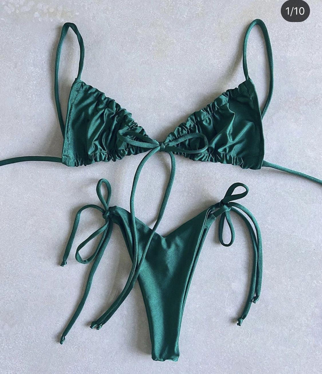 Low Waist Bikini Triangle Swimwear Female String Swimsuit Women Two Piece Swimsuit Swimwear Halter String Triangle Bikini Sets Women Print 2 Piece Suit Push Up Bathing Suit Swim Suit New Stevvex