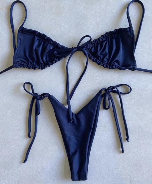 Low Waist Bikini Triangle Swimwear Female String Swimsuit Women Two Piece Swimsuit Swimwear Halter String Triangle Bikini Sets Women Print 2 Piece Suit Push Up Bathing Suit Swim Suit New Stevvex